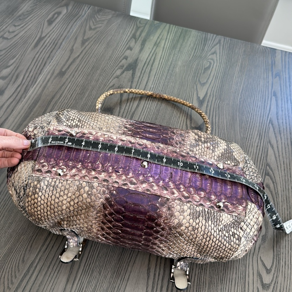 Albert Chloe Metallic Python Bag - image 5